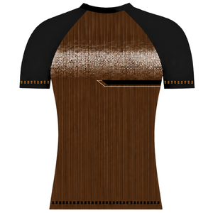 <b>Brown</b> Black Raglan Sports Jersey Short Sleeve Crew Neck Lightweight Breathable Athletic Training Team Uniform Performance <b>Shirt</b> - Product Image 2