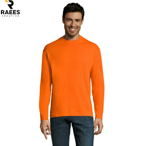 T-shirt décontracté à manches longues personnalisé pour hommes et femmes, 220g, mélange polyester/coton, anti-plis, séchage rapide et respirant - Product Image 2