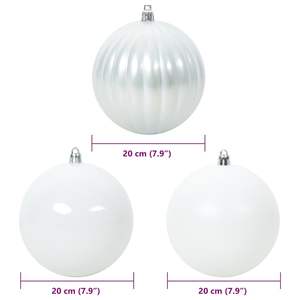 Ensemble de boules de Noël en plastique blanc, 4 pièces, décorations rondes pour arbre, décorations de fête - Product Image 5