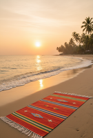 Tapis de sol moderne en coton fait main de qualité supérieure, motif floral, poils longs, lavable en machine, réversible, pour la maison, les voyages et usage commercial, 950g/m²