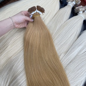 Extensions de cheveux I-Tip blondes vierges vietnamiennes 100 % personnalisées en gros, sans nœuds, lisses naturelles, Remy, simple/double tirage - Product Image 4