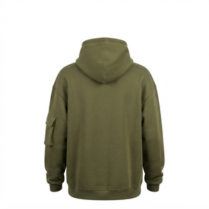 <b>Women's</b> Olive <b>Green</b> Oversized Hoodie <b>Fleece</b> Sweatshirt Cargo Sleeve Pocket Custom Logo Streetwear - Product Image 4