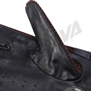 Leather Wrist <b>Gloves</b> With <b>Wool</b> Lining Breathable Winter Outdoor Casual Plain Style - Product Image 4