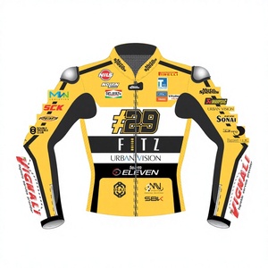 เสื้อแจ็คเก็ตแข่งรถ WSBK สีเหลืองของ Andrea Iannone Rucati แบบสั่งตัดพิเศษ พร้อมแผ่นยืดหยุ่น กระชับสบาย ป้องกันแรงกระแทก - Product Image 1