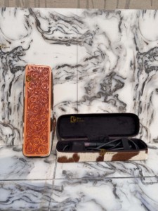 Hand Tooled Leather <b>Heat</b> Resistant Leather Travel Case Western Hair Straightener Cases Perfect Organizer for Hair Tools - Product Image 6