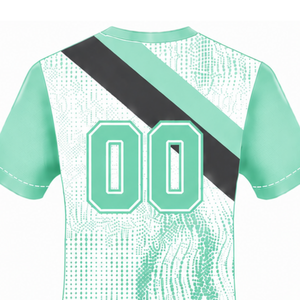 Mint Green <b>White</b> <b>Black</b> Short Sleeve Rugby Jersey Crew Neck Graphic Athletic Performance Team Sportswear Training Match Rugby - Product Image 4