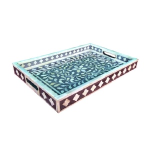 Eco Material Serving Tray Special For Ramadan & EID Moraccon Style Serving Tray Bone Inlay & Resin Handcrafted Decorative Tray - Product Image 1