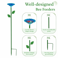 Mangeoire et abreuvoir en fonte pour fleurs, abeilles et papillons, piquet de jardin, pollinateur pour décoration extérieure, vente en gros, OEM personnalisé
