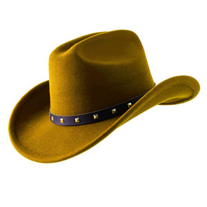Sombrero de Vaquero de Cuero Estilo Western Premium para Hombre con Diseño Tradicional y Ala Ancha Curvada para Ranchos, Viajes y Festivales - Product Image 4