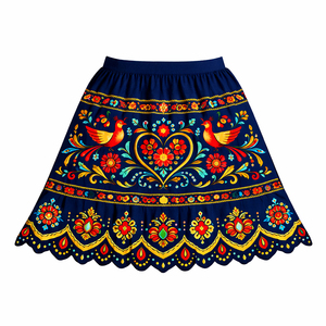 Robe d'été décontractée pour femme de haute qualité, en coton brodé à imprimés floraux hawaïens, longueur genou, taille empire - Product Image 1