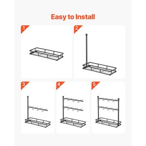 Portabicchieri da 16 ganci con Base portaoggetti porta tazze da caffè a parete per soluzione di conservazione da controsoffitto - Product Image 6