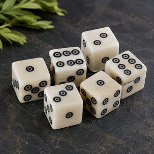 Juego de Dados de Hueso de Vaca Pulido a Mano, Color Natural, Puntos Grabados Personalizados, Ecológico, Resistente al Agua, para Dungeons & Dragons - Product Image 3