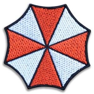 Patch brodé avec logo parapluie, rouge, blanc, bleu, à coudre, pour la décoration de vêtements - Product Image 1