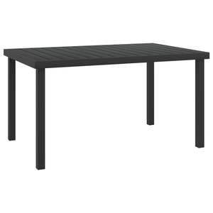 Grande table de jardin durable en aluminium noir et WPC, mobilier de patio - Product Image 1