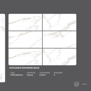 Azulejos de porcelana brillante de alta calidad, tamaño 600x1200, azulejos grandes para pisos y paredes, para interiores de villas, apartamentos y hoteles. - Product Image 1