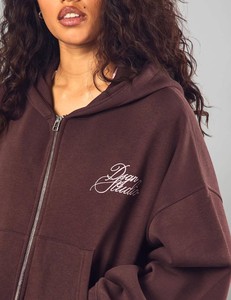Hoodies zippés pour femmes au design premium, manches longues, épaules tombantes, personnalisables, pour le sport et le streetwear hivernal, à prix bas - Product Image 4