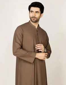 Ropa Islámica, Thobe de Manga Larga para Hombre, Jubba Árabe, Túnica Árabe, Ropa de Adoración Musulmana para Hombre, Terciopelo Lavado, Qatar - Product Image 4