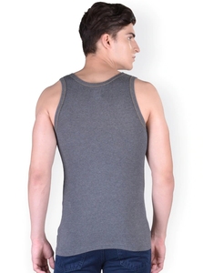 Débardeur en coton pour homme avec imprimé denim, col rond, sans manches, vêtement décontracté - Product Image 6