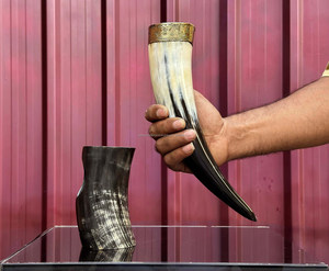 Nuevo diseño tallado más vendido de cuerno vikingo para beber con logotipo personalizado Animal cuerno vikingo comida auténtica segura Falak World Export - Product Image 5