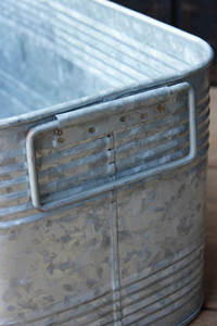 Galvanized Best Sized Outdoor <b>Large</b> Metal Iron Galvanized Garden Farmhouse Planters Pots Oval Freestanding Planters Pots - Product Image 6