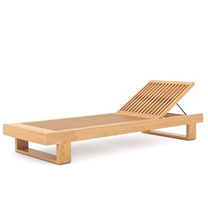 Tumbona Moderna de Madera de Teca con Respaldo Inclinable y Patas Cónicas, Muebles de Exterior de Diseño Minimalista - Product Image 3