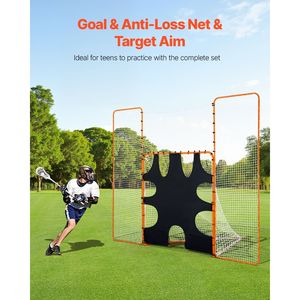 Porta da Lacrosse 3-in-1 in Acciaio 12x9 piedi con Bersaglio e Rebounder per Allenamento, Montaggio Rapido e Semplice, per Uso in Giardino - Product Image 2