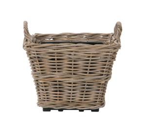 Cesta cuadrada de mimbre tejida a mano con asas, maceta de mimbre natural para decoración de interiores, patio y jardín, procedente de Vietnam. - Product Image 2