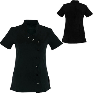 Tunique d'uniforme de spa pour femme avec logo personnalisé, extensible dans les 4 sens, respirante, pour salon de beauté, esthéticienne, tenue de travail ajustée, fabricant - Product Image 1
