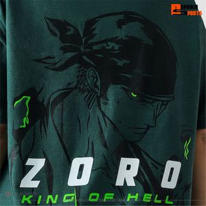 T-shirt vert surdimensionné de haute qualité avec imprimé graphique, style streetwear japonais, coupe décontractée ample, manches courtes, tee-shirt d'été unisexe - Product Image 6