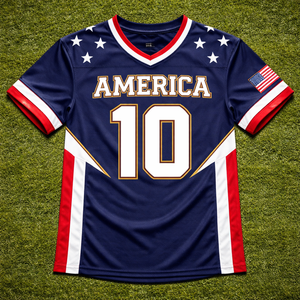 Camiseta de fútbol americano personalizada para equipos y ligas, de secado rápido, transpirable, de poliéster, con nombre y número del jugador sublimados. - Product Image 1
