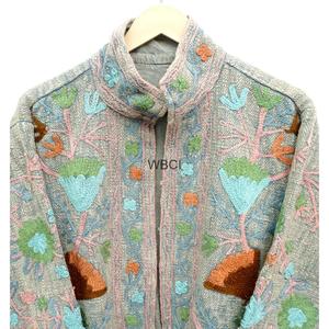 เสื้อแจ็คเก็ตซูซานีงานแฮนด์เมด ปักลายดอกไม้ ผ้าลินินคอตตอนเย็บติดกัน คอปก แขนยาว สำหรับผู้หญิง ฤดูใบไม้ผลิ - Product Image 4