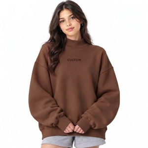 Women's Oversized <b>Mock</b> Neck Relaxed Fit Sweatshirt Casual Long Sleeve Pullover Top Comfortable Streetwear Design Loose - Product Image 5