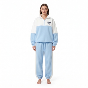 Ensemble sweat-shirt et pantalon de jogging en polaire pour femme, vêtements streetwear personnalisés - Product Image 1