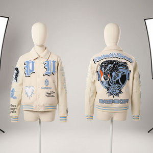 Veste universitaire Elite Heritage, corps en laine de qualité supérieure, manches en cuir véritable, broderie chenille, collection streetwear universitaire - Product Image 3