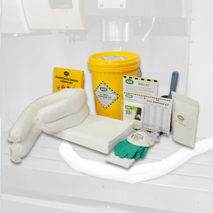 Kit para Derrames de Aceite de 20L con Cubeta – Kit de Respuesta a Derrames de Aceite Duradero para Uso en Talleres, Marino e Industrial, Suministro a Granel - Product Image 1