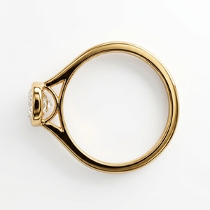 Cushion Cut Lab Grown <b>Diamond</b> Solitaire <b>Ring</b> in 18K Yellow Gold | 1.00 CT - Product Image 4