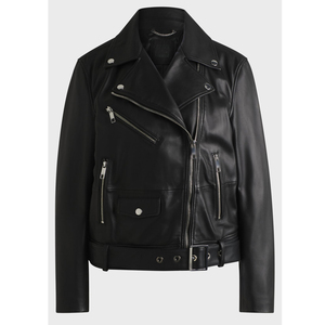 Veste de moto en cuir PU noir pour homme, col rabattu, fermeture éclair, coupe ajustée, longueur normale, imperméable, réversible, hiver - Product Image 1