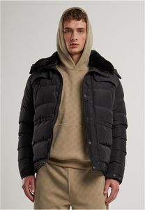 Men's Winter <b>Hooded</b> Puffer <b>Jacket</b> Thick Filled Windproof Zipper Closure Casual Style Faux <b>Fur</b> Lining Polyester 2027 - Product Image 1