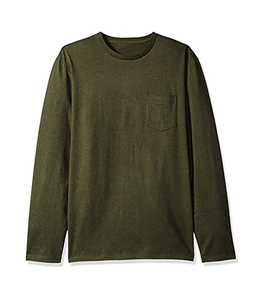 เสื้อยืดแขนยาวผ้าฝ้ายแท้ 100% สไตล์วินเทจสองชั้นสำหรับผู้ชาย ทรงปกติ ดีไซน์เรียบง่าย น้ำหนักมาก เป็นมิตรกับสิ่งแวดล้อม - Product Image 3
