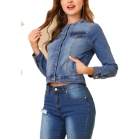 Kadın Şık Günlük Kot Ceket Nefes Alabilen Rüzgar Geçirmez Hızlı Kuruyan Çevre Dostu Düğme Detaylı Vintage Tasarım Sokak Modası Sonbahar
