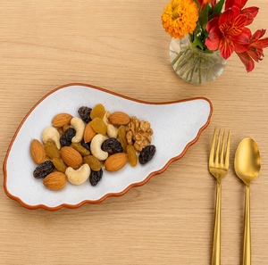 <b>Ceramic</b> Leaf-Shaped Serving <b>Plate</b> Irregular Handmade Modern Design for Snacks Dry Fruits Desserts Party Dishes & <b>Plates</b> - Product Image 3