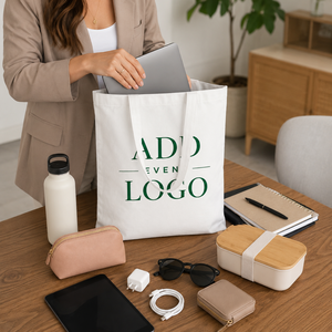 กระเป๋าผ้าแคนวาสพิมพ์ลายโลโก้ EcoDari ออกแบบตัวอักษรแฟชั่น พร้อมหูหิ้วผ้าแคนวาส  แบบสั่งทำพิเศษ ใช้ซ้ำได้ เป็นมิตรกับสิ่งแวดล้อม - Product Image 4
