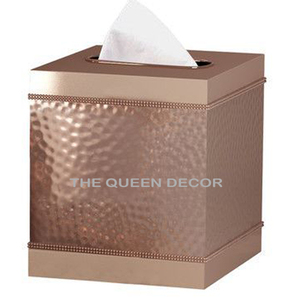 Latest Design Square Shape Gold Steel Metal <b>Tissue</b> <b>Paper</b> Box Tableware Hotel Use Restaurant Decoration - Product Image 2