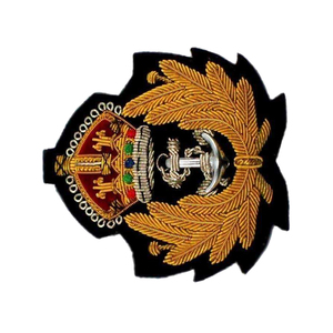 Custom Embroidered Badge <b>Sew</b>-On Irregular Shape Fabric Anchor Crown Design Garment Application - Product Image 5
