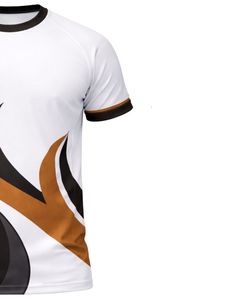 Custom <b>Men</b> White <b>Brown</b> Sports <b>T</b> <b>Shirt</b> Quick Dry Polyester Spandex Athletic Gym Running Training Short Sleeve Custom Print Tee - Product Image 4