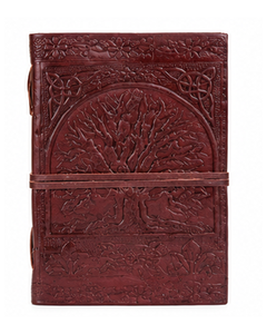 Cuaderno de Cuero Genuino Personalizado con Diseño del Árbol de la Vida, Diario Grabado con Cierre de Correa, Cuaderno de Cuero Antiguo OEM - Product Image 1