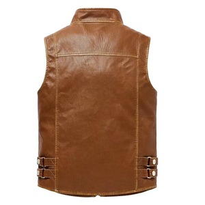 New Korean Short Dyed Woolen Vest Button Motorcycle Jacket Women's Winter Autumn Windproof Genuine Leather Casual style leather - Product Image 2
