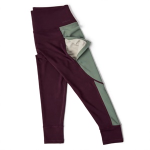 Amkoor <b>Men</b> High Waist Solid Sporty Leggings with Side Pockets Breathable Lightweight Eco-Friendly Spandex <b>Nylon</b> Summer - Product Image 4