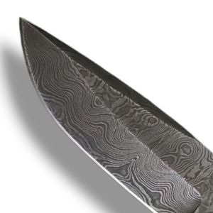 Cuchillos de Caza Coleccionables con Hoja de Acero con Patrón de Damasco, Diseño de Hoja Fija con Mango Ornamental para Campismo y Senderismo al Aire Libre - Product Image 4