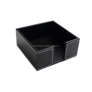 Caja de Servilletas de Cuero Negro, Organizador de Papel para Oficina, Suministros de Escritorio, Caja de Almacenamiento de Servilletas Ecológica, Decoración de Mesa - Product Image 1